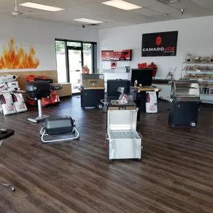 Lots of grills and smokers to choose from.