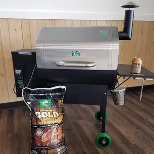 Green Mountain wood pellet grills and smokers.