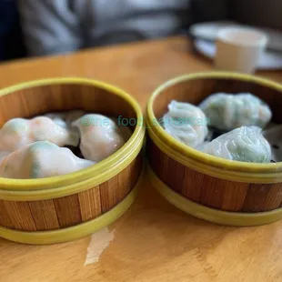 two bowls of dumplings