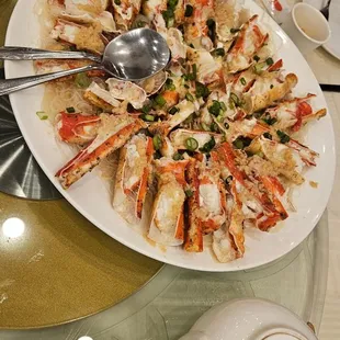 Steamed Alaskan king crab legs with vermicelli