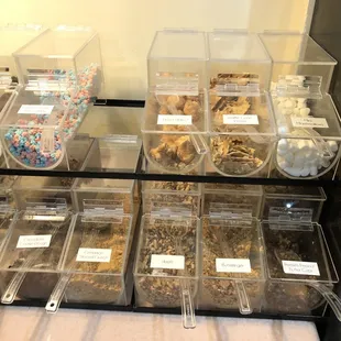 a variety of frozen yogurts