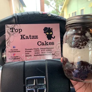 Brownies and Cream in a Mason Jar