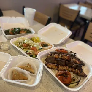 House Salad, Mixed Plate of 3, dessert