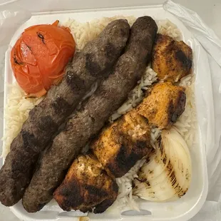 Mixed Plate of 3: kefta and Chicken