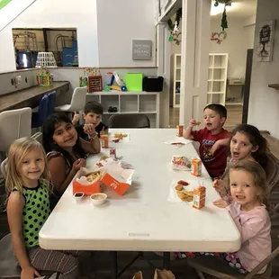 Lunch time for our little winter campers!