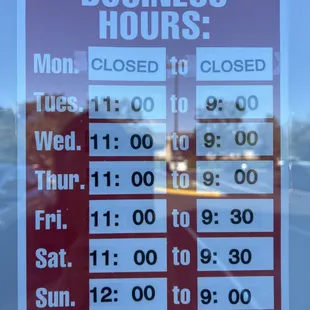 Business hours