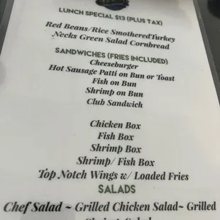 the menu