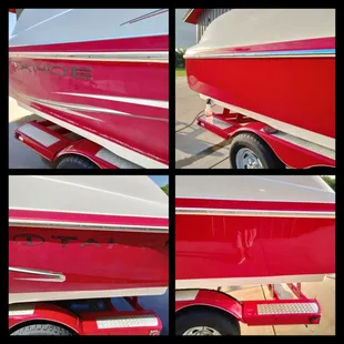 Buffing &amp; polishing no wet sanding needed on this boat.