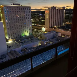a view of a city at night