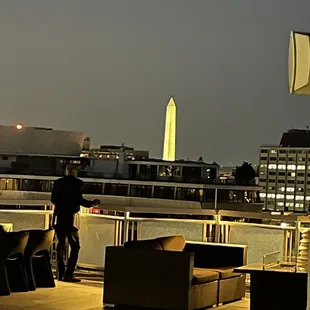 the washington monument in the distance