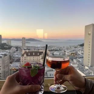 berry mezcal cocktail &amp; tequila manhattan