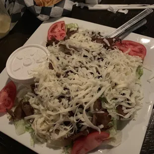 Gyro salad and small fries
