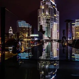 Top level view at night