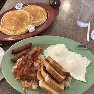 The pancakes were almost a half inch thick, and large!