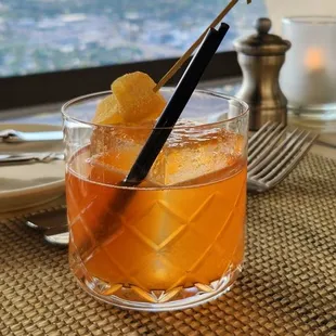 TOW calls this Money in the Bank, a corny name for a tasty drink; it's a scotch old fashioned.