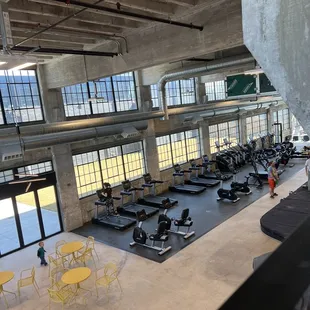 View of the gym from the cafe
