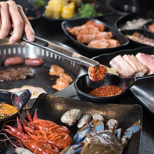  a variety of foods being prepared