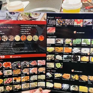 Amazing menu side one (Hot Pot)