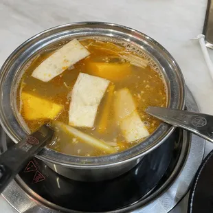 My soup with king trumpets, pumpkin and other items that went to the bottom :)