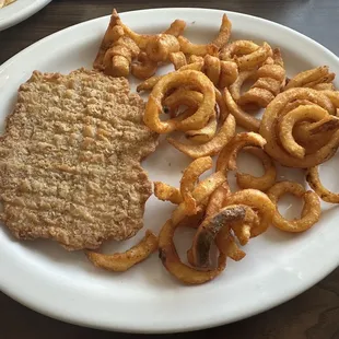 So I don&apos;t like the sandwich part of the pork tenderloin sandwich so this is the way I order it with twisters!