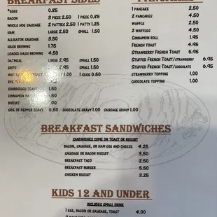 Breakfast Menu