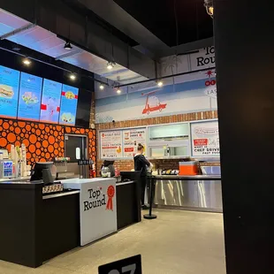 the inside of a fast food restaurant