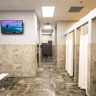 On-site restrooms + locker rooms with showers