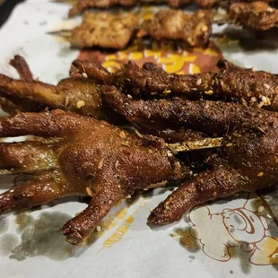 Chicken feet. Very crispy