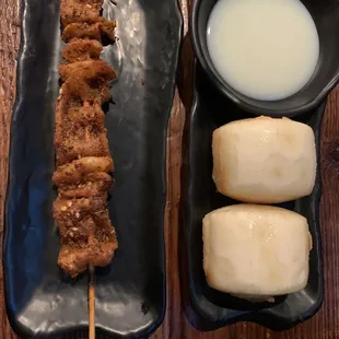 Chicken skin &amp; fried mantou