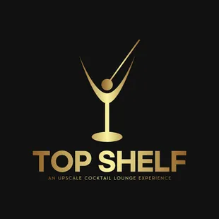 the top shelf logo on a black background