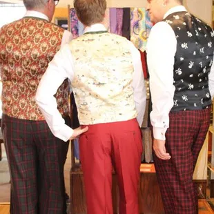 Some fancy linings on the back of local musicians