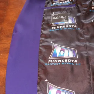 Custom lining created for the Superbowl blazers worn by the executive committee