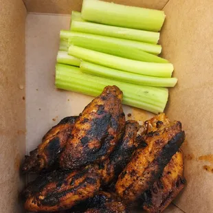 chicken wings and celery