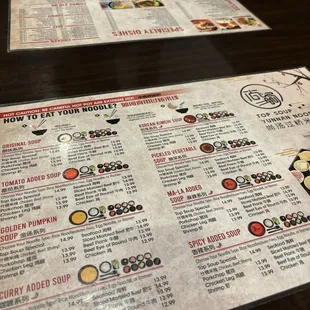 sushi and sashimi, menu