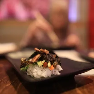salmon skin hand roll. SUPER GOOD!