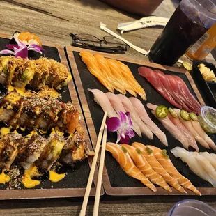 sashimi, sushi, food, sushi and sashimi