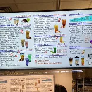 Menu and prices (Feb 2024)