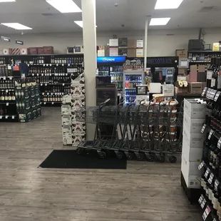 Beginning of checkout area with carts