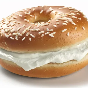 Plain bagel with cream cream cheese