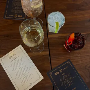 Wine list and what we got