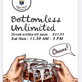 Bottomless drink at our new location- top Thai 55 carmine street ( every weekend sat and Sunday 11:30 am until 3 pm )