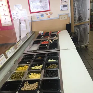 Whole range of 40 toppings to go on your pizza with flat cost