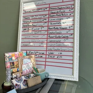 Pastries for sale on 9/14/24 with prices.