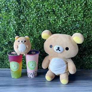 Kawaii and Strawberry Banana Smoothie with boba
