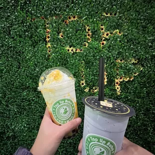 Mango milk icy and taro smoothie