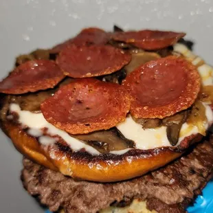 One of our TopThree choices on the menu  The pizza burger