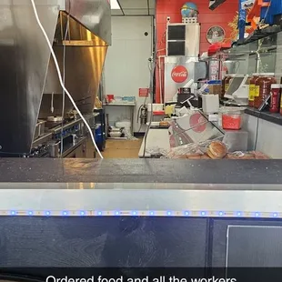 I ordered food. Then, both of the employees completely disappeared for at least ten minutes while I sat in the building alone.