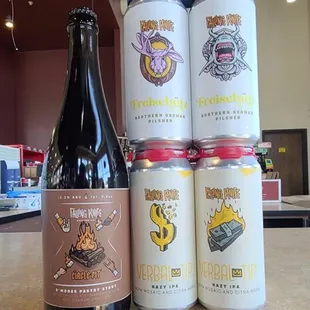 a variety of beers