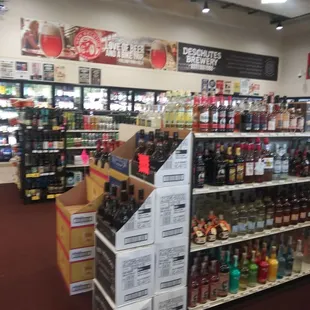 a view of a liquor store