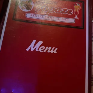 a menu on a table